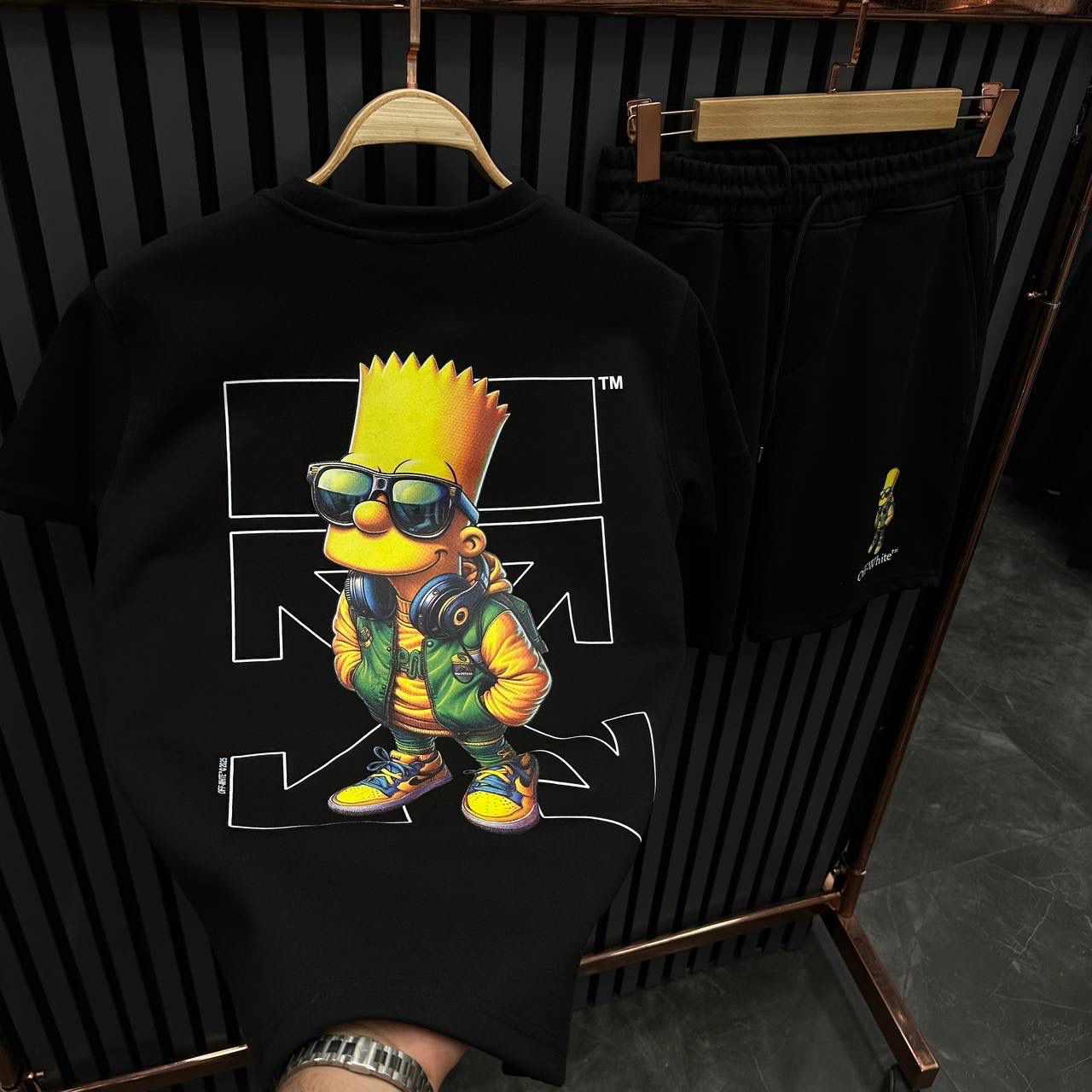 letnji komplet Komplet Majica i Šorc BRT Crna - Image 1